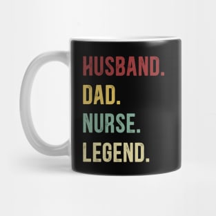 Nurse Funny Vintage Retro Shirt Husband Dad Nurse Legend Mug